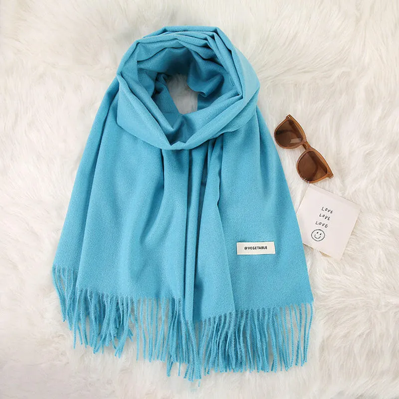 Women's Stylish Double-Sided Cashmere Tassel Scarf