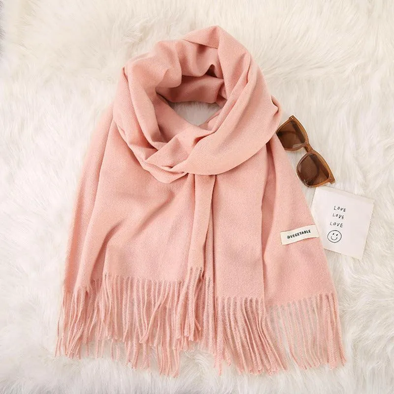 Women's Stylish Double-Sided Cashmere Tassel Scarf