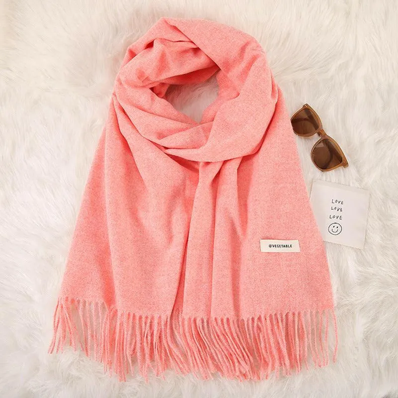 Women's Stylish Double-Sided Cashmere Tassel Scarf
