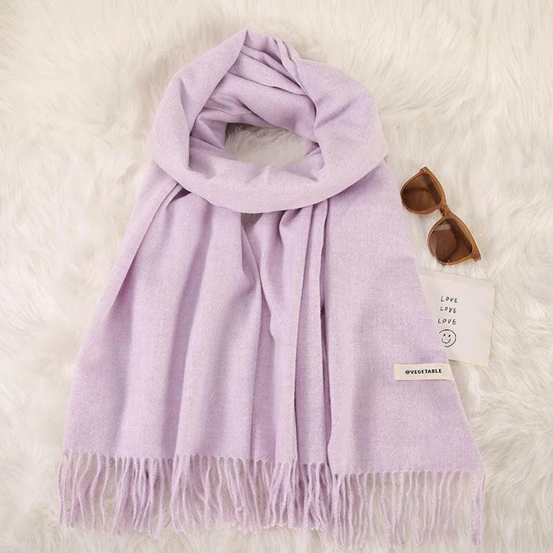 Women's Stylish Double-Sided Cashmere Tassel Scarf