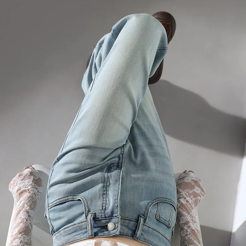 Women's Wide-leg Jeans with Flexibility and Classic Style