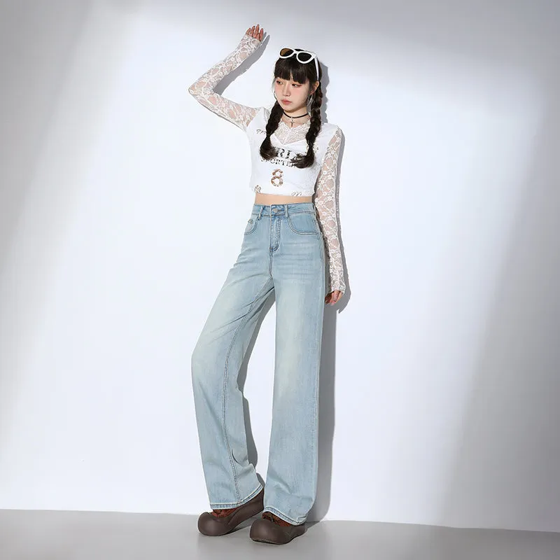 Women's Wide-leg Jeans with Flexibility and Classic Style