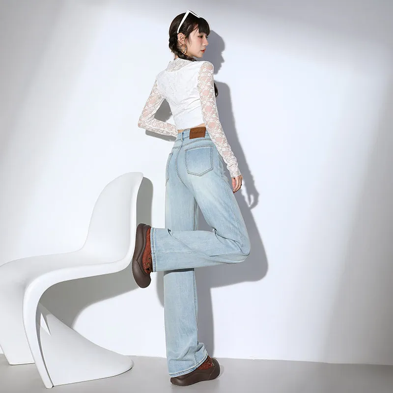 Women's Wide-leg Jeans with Flexibility and Classic Style