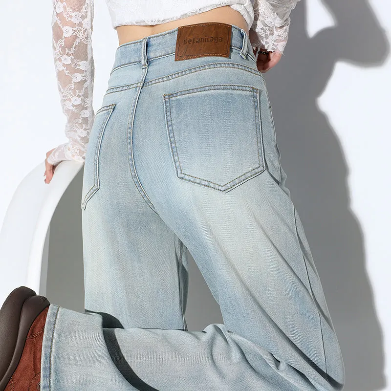 Women's Wide-leg Jeans with Flexibility and Classic Style