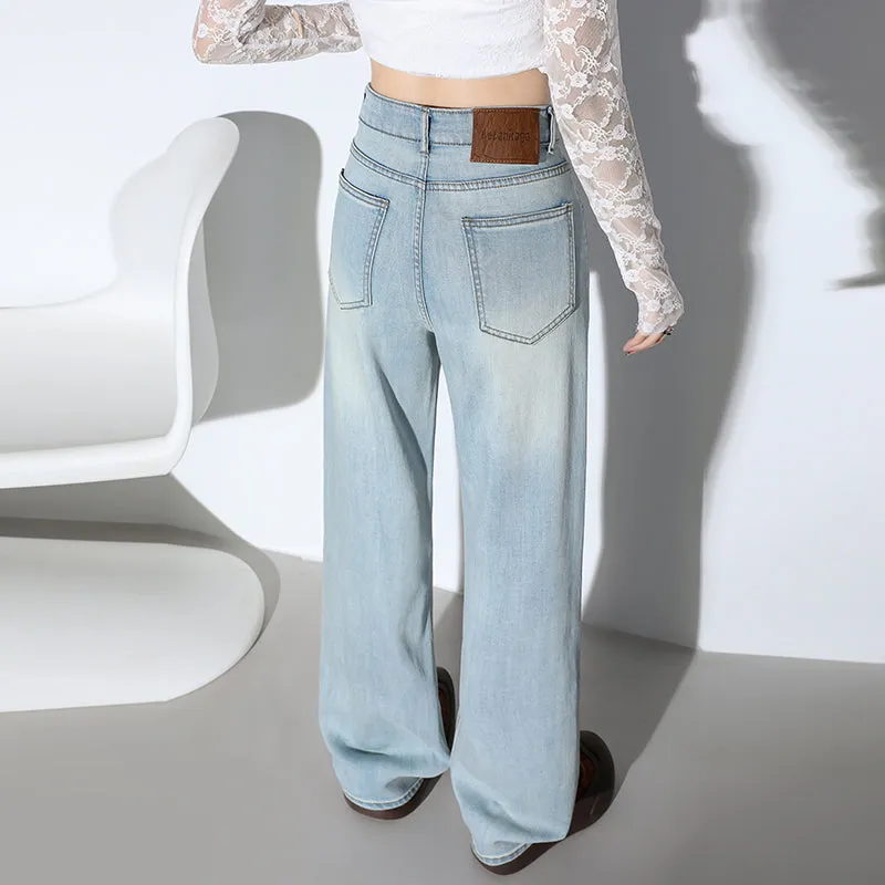 Women's Wide-leg Jeans with Flexibility and Classic Style