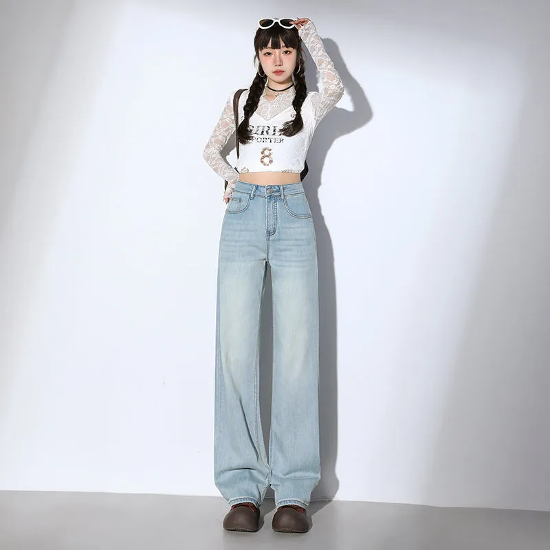 Women's Wide-leg Jeans with Flexibility and Classic Style