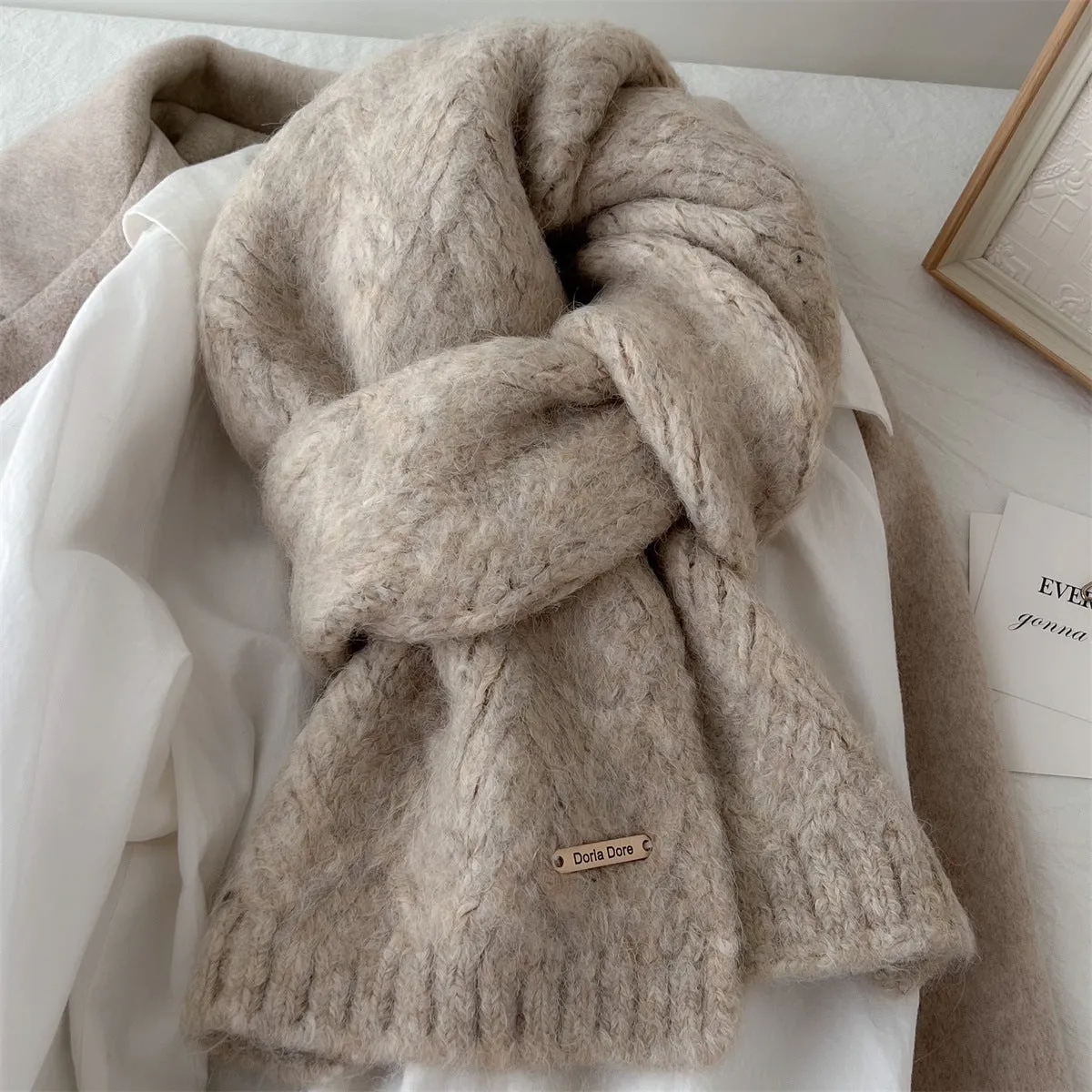 Wool Blended Korean Style Scarf