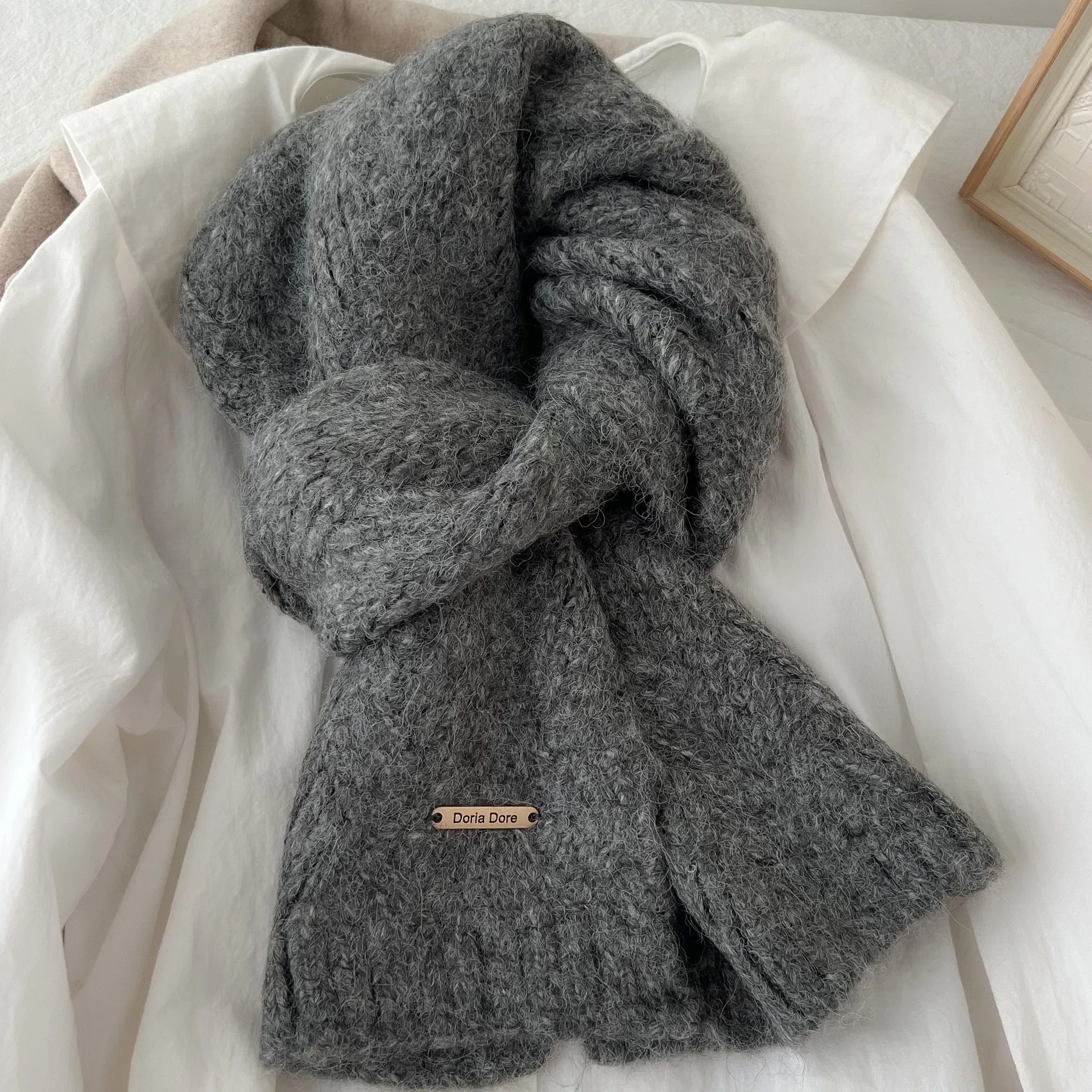 Wool Blended Korean Style Scarf