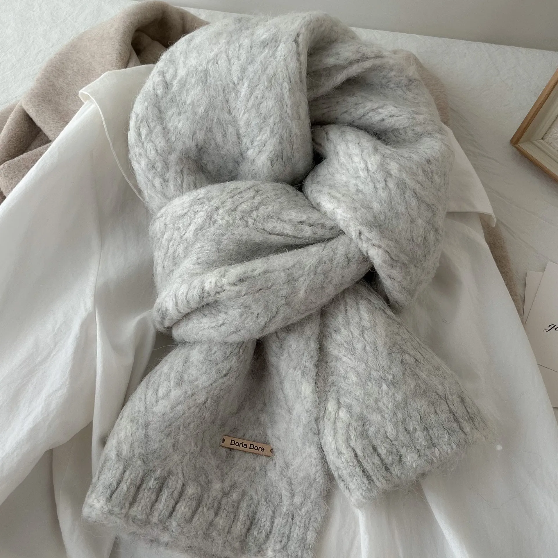 Wool Blended Korean Style Scarf