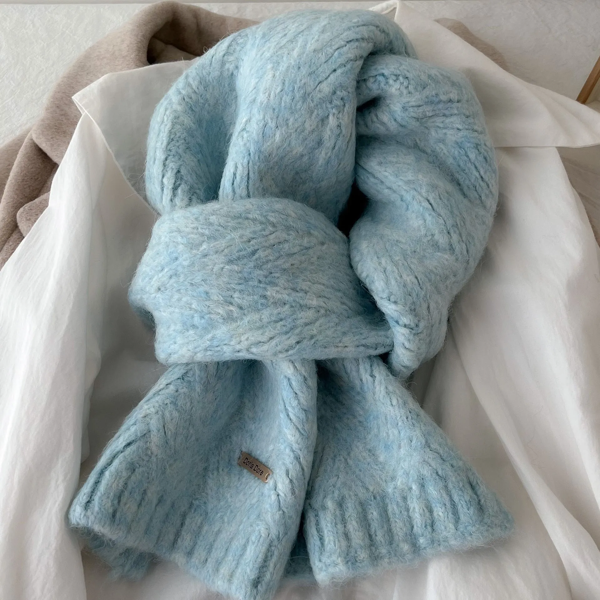 Wool Blended Korean Style Scarf