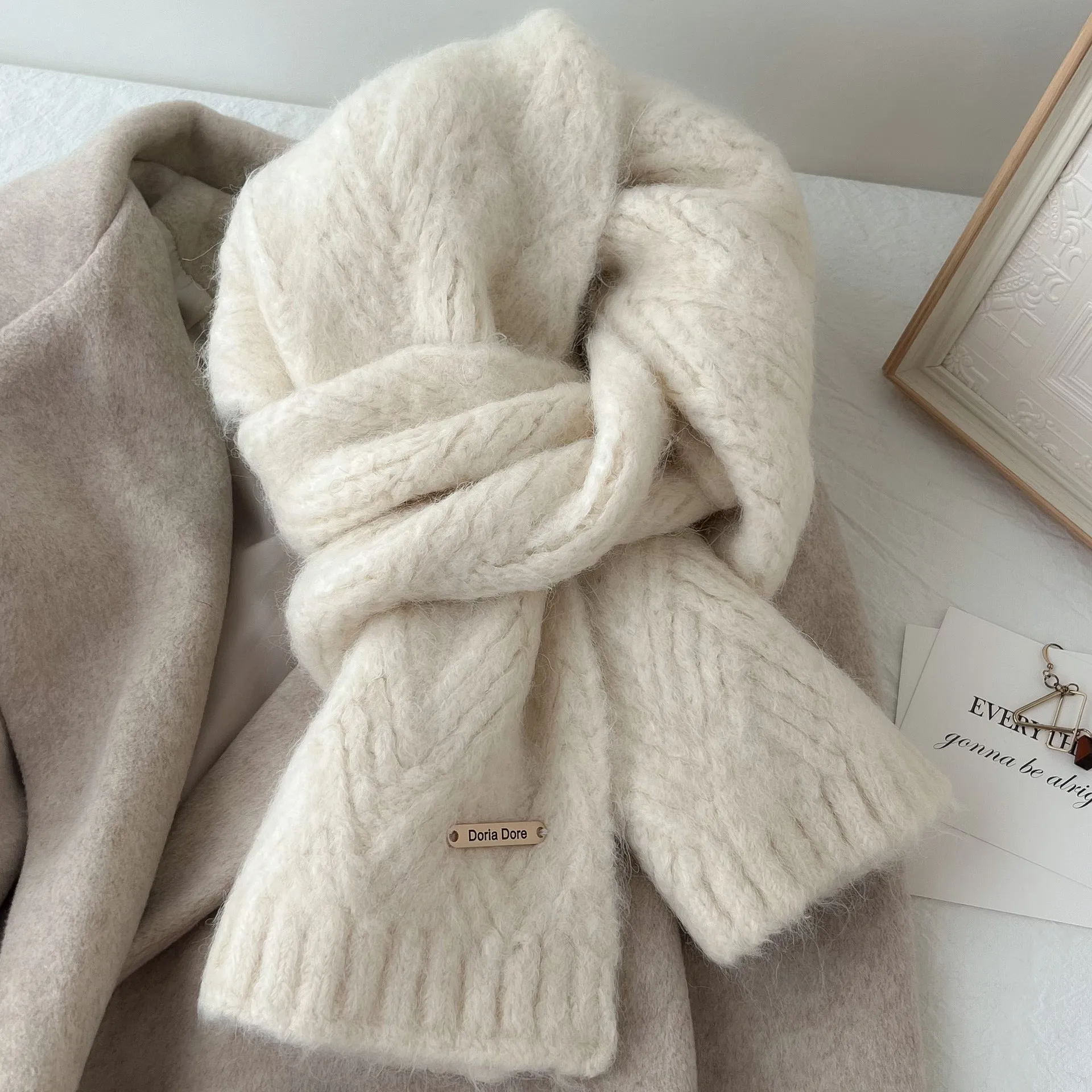 Wool Blended Korean Style Scarf