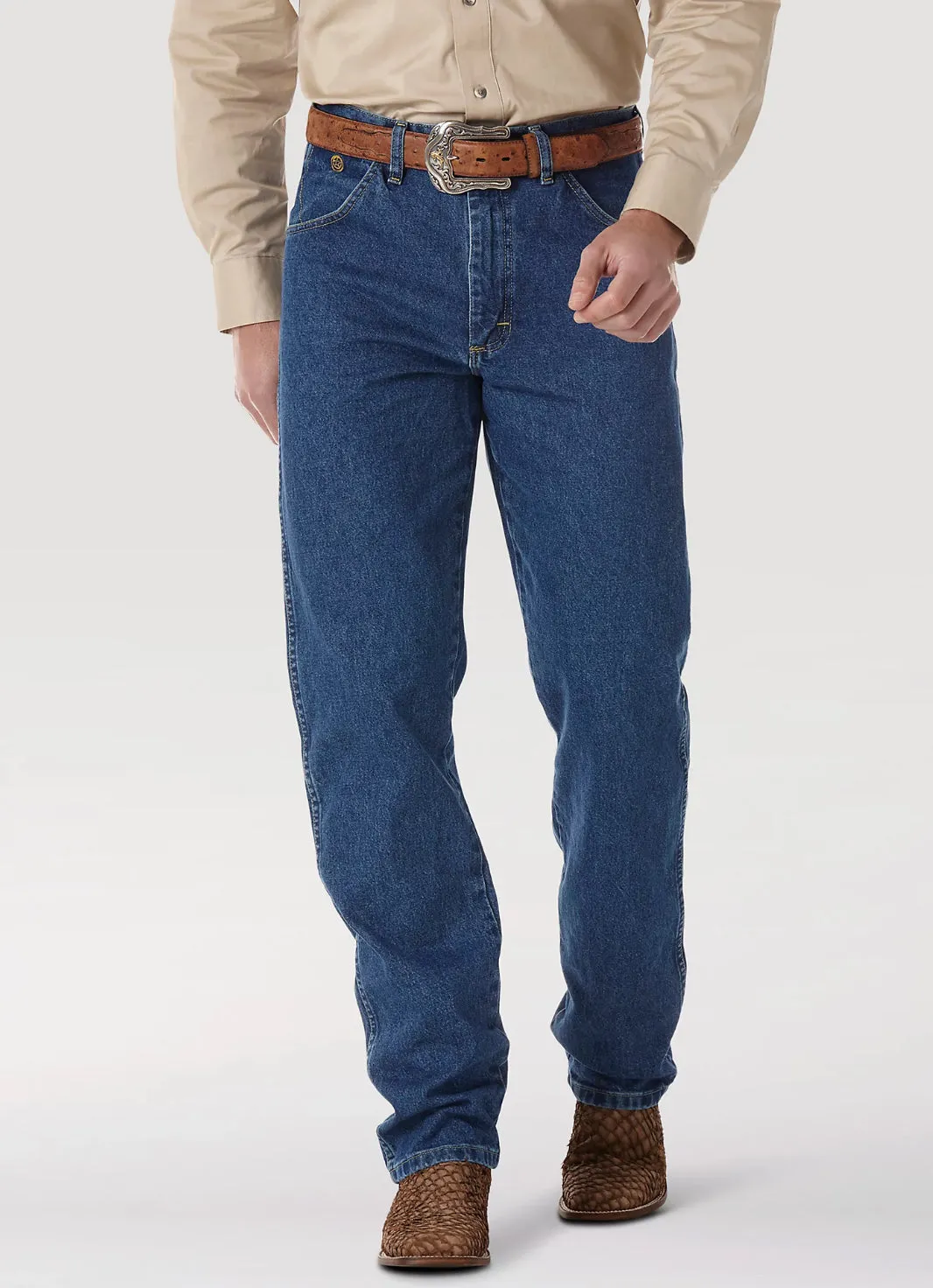 WRANGLER® GEORGE STRAIT COWBOY CUT® RELAXED FIT JEAN IN HEAVYWEIGHT STONE DENIM 31MGSHD