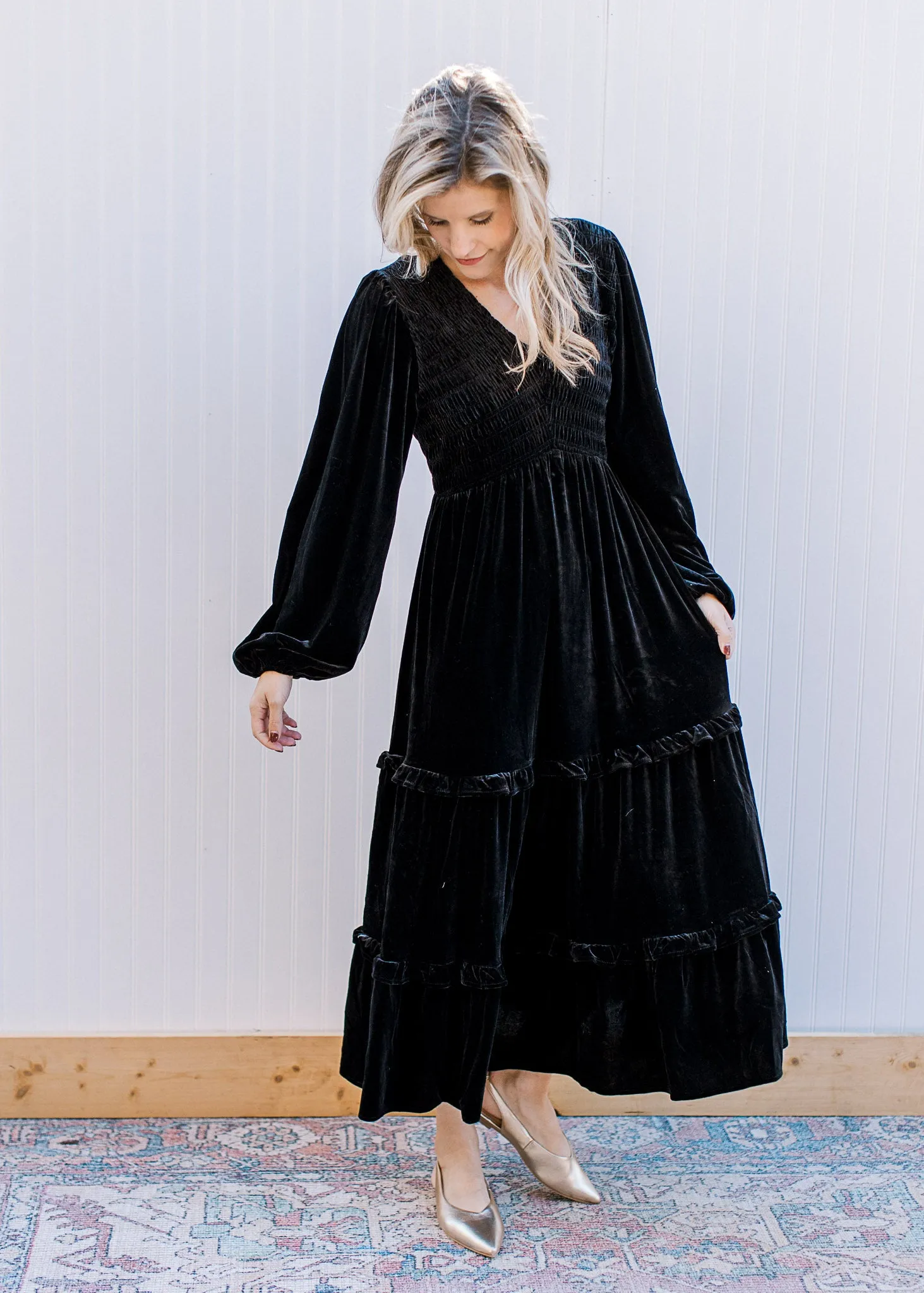 XZ Black Velvet Dress