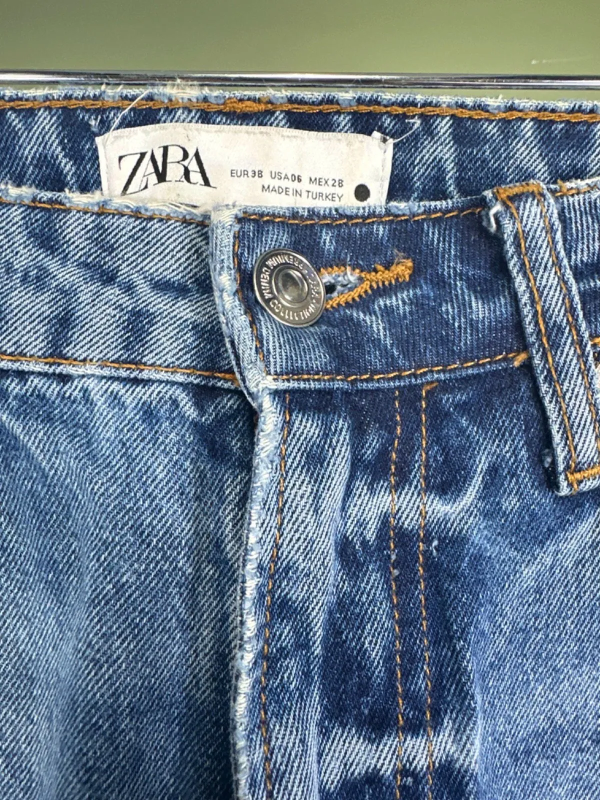 Zara Blue Straight Leg Jeans UK 6