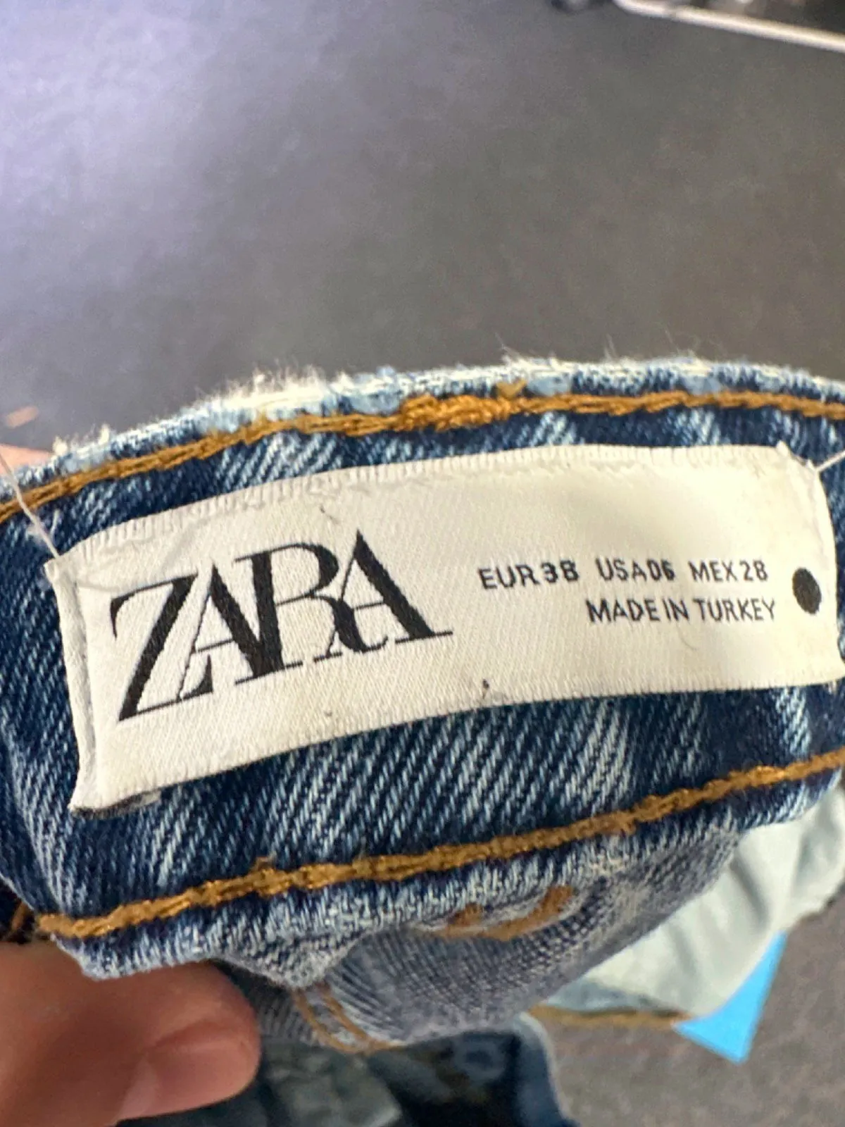 Zara Blue Straight Leg Jeans UK 6