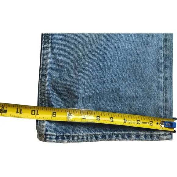 Zara Womens Wide Leg Jeans EU 40 US 8 Blue Mid Rise Full Length 6045/328 NWT