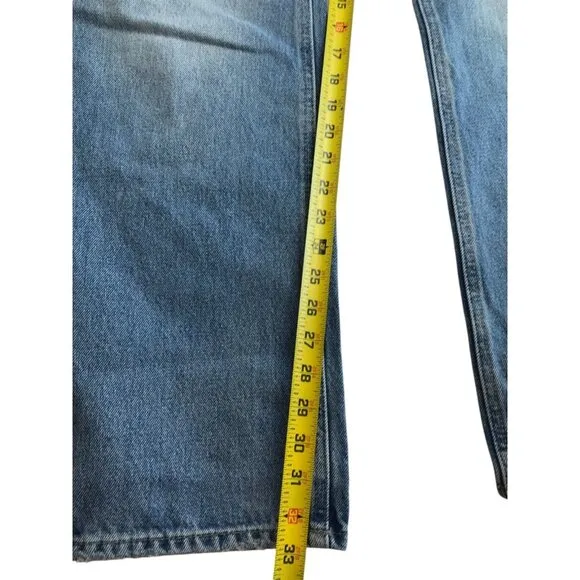 Zara Womens Wide Leg Jeans EU 40 US 8 Blue Mid Rise Full Length 6045/328 NWT