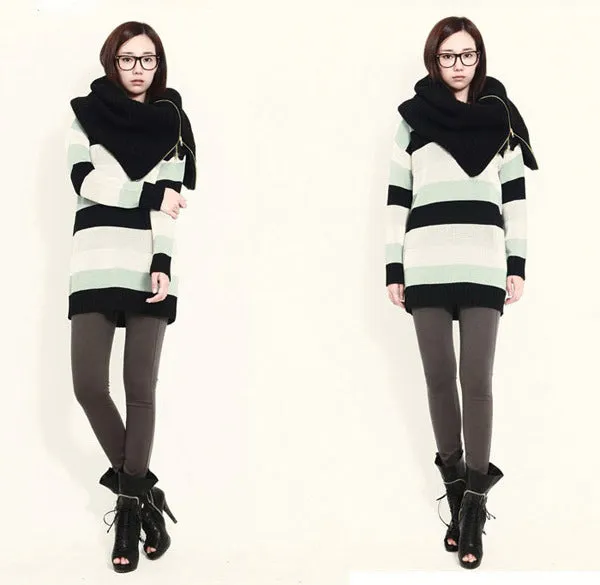 zip knitted scarf