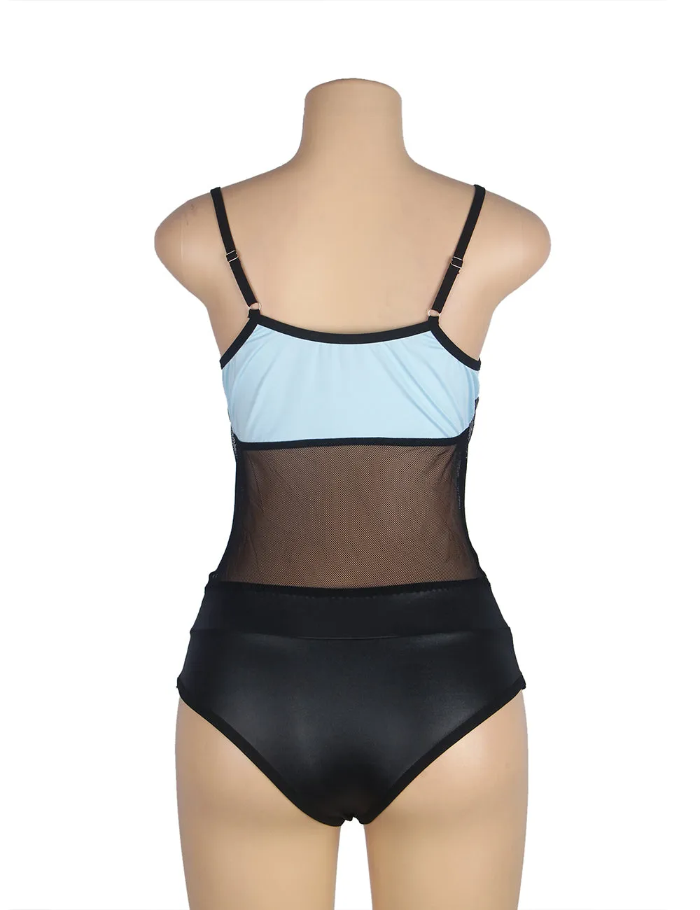 Zipper Front Hollow Out Police Costume with Headwear