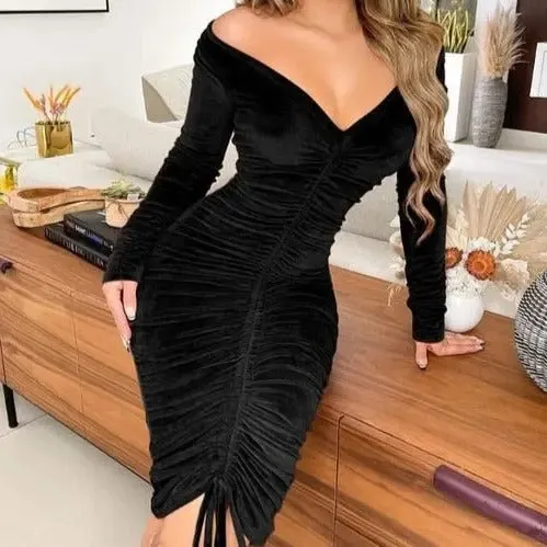 Zoe Velvet Bodycon Midi Dress