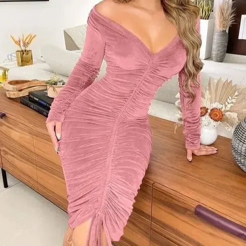 Zoe Velvet Bodycon Midi Dress
